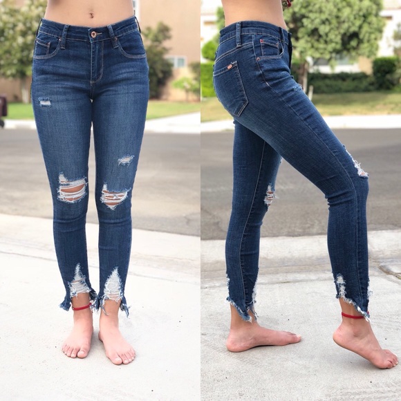 HP Ankle destroyed  hem jean - Picture 5 of 7